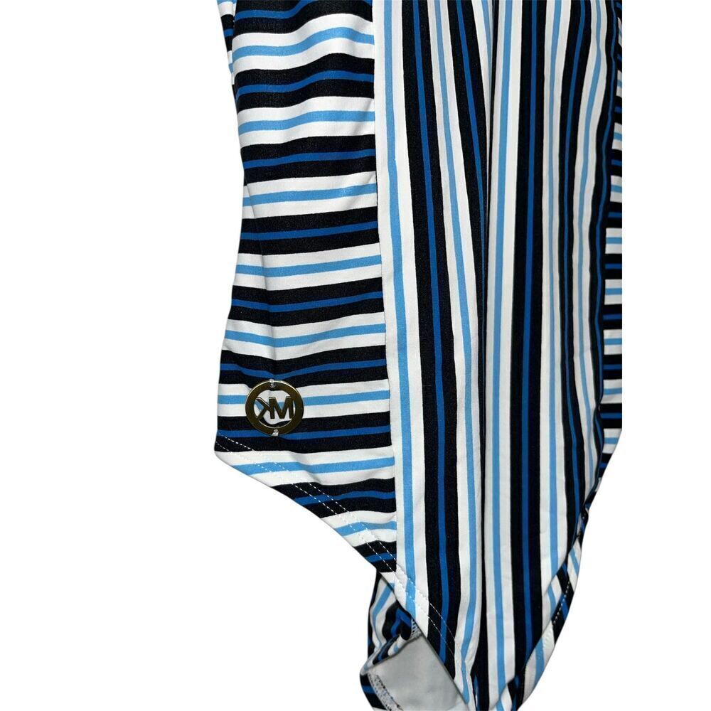 Michael Kors Women's Marine Stripe V-Neck One Pice Swimsuit Size 6 Coastal - Picture 6 of 9